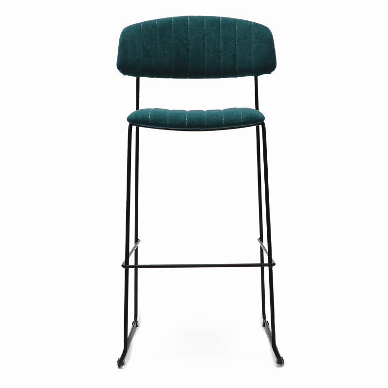 Modern metal velvet bar stool